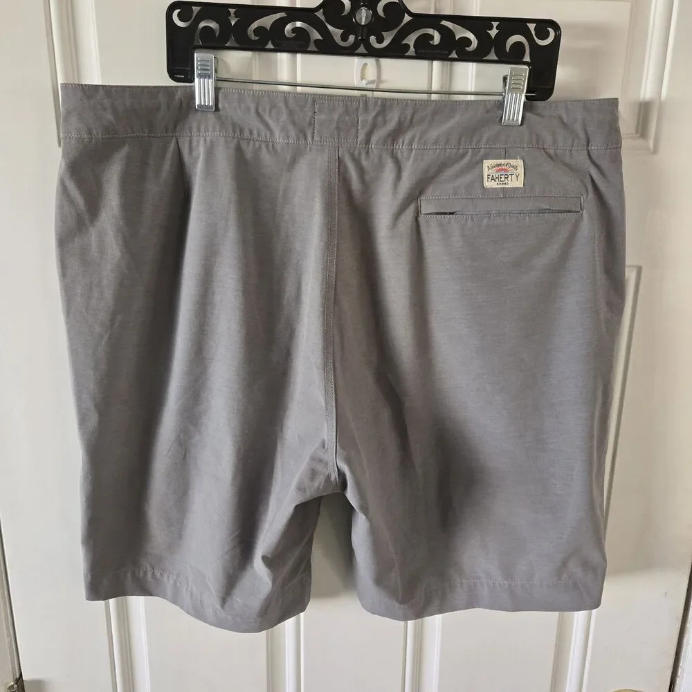 Faherty All Day Shorts Drawstring Men’s 38 Gray Stretch 9